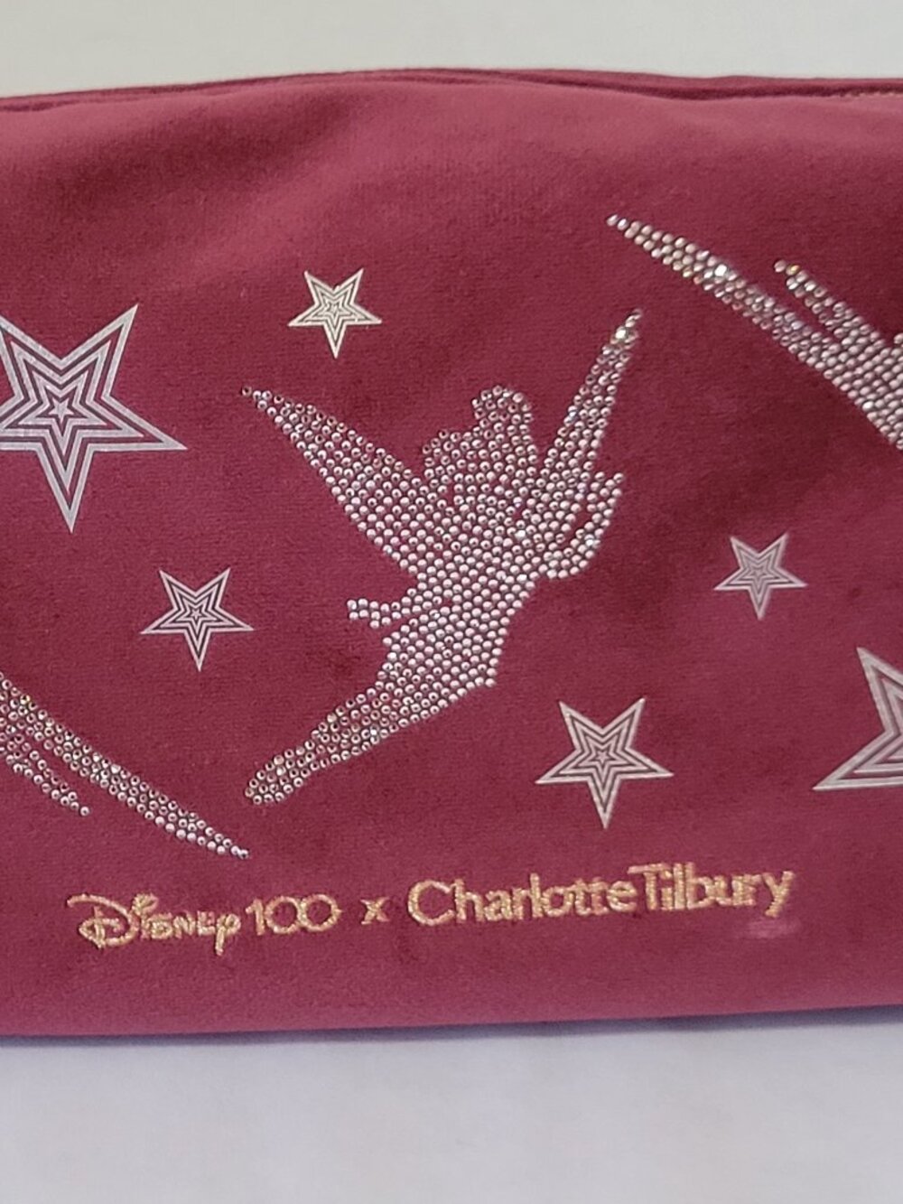 Charlotte Tilbury Burgundy Disney Themed Cosmetic/Makeup Bag